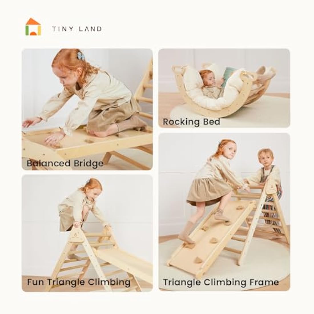 3-in-1 Foldable Wooden Montessori Climbing Triangle Set