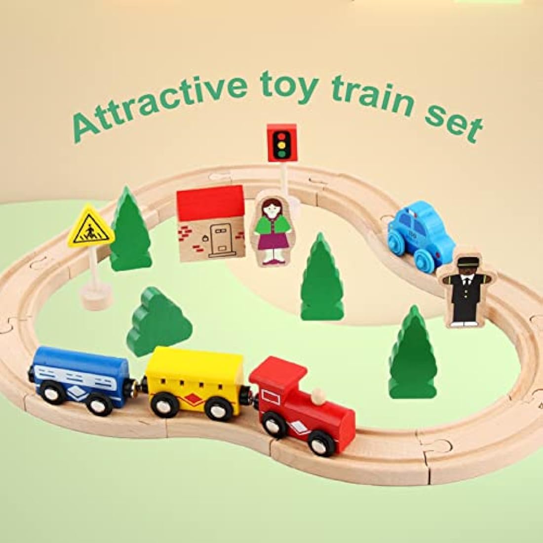 33-Piece Wooden Train Set – Magnetic Railway for Toddlers