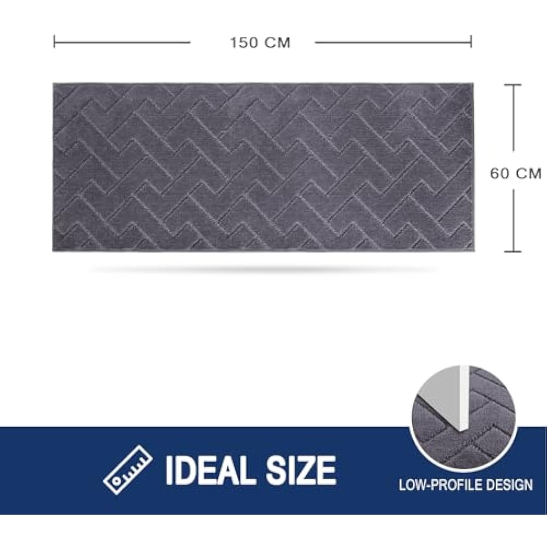 FCSDETAIL Indoor Dirt Trapper Door Mat - Non-Slip Washable Runner Rug