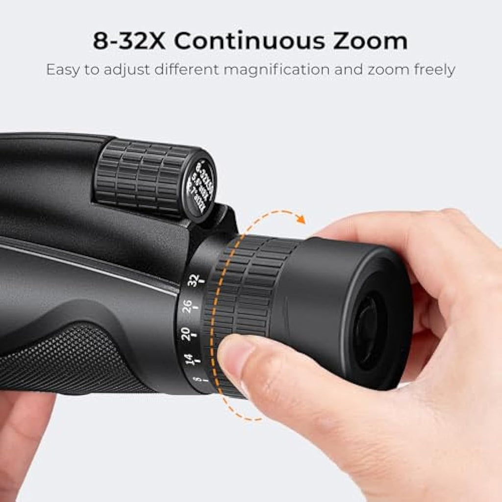 K&F Concept 8-32X50 Zoom Monocular | HD BAK4 Prism Waterproof Optics