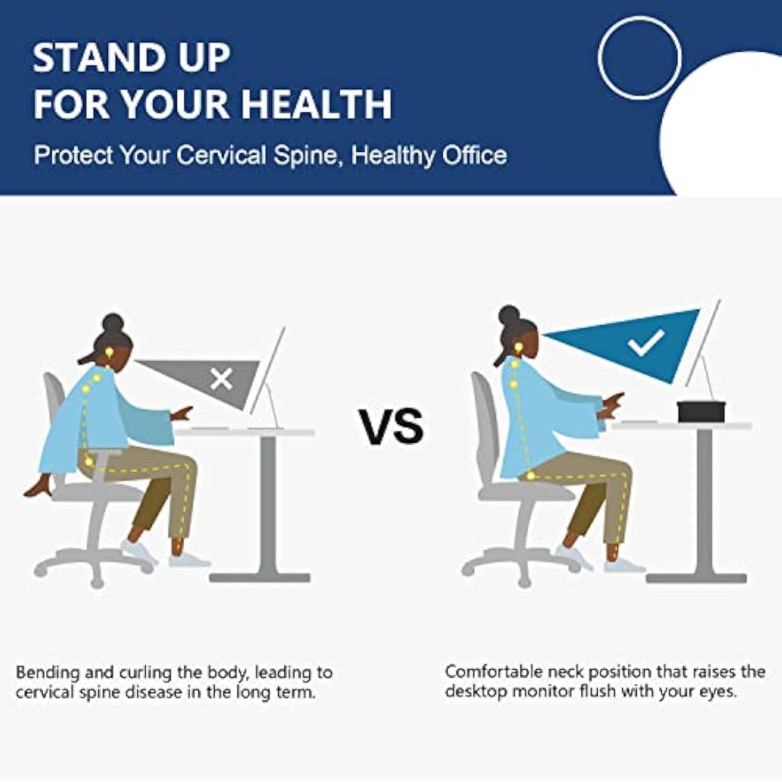 FITUEYES Dual Monitor Stand – Tempered Glass Laptop Riser, 2 Pack