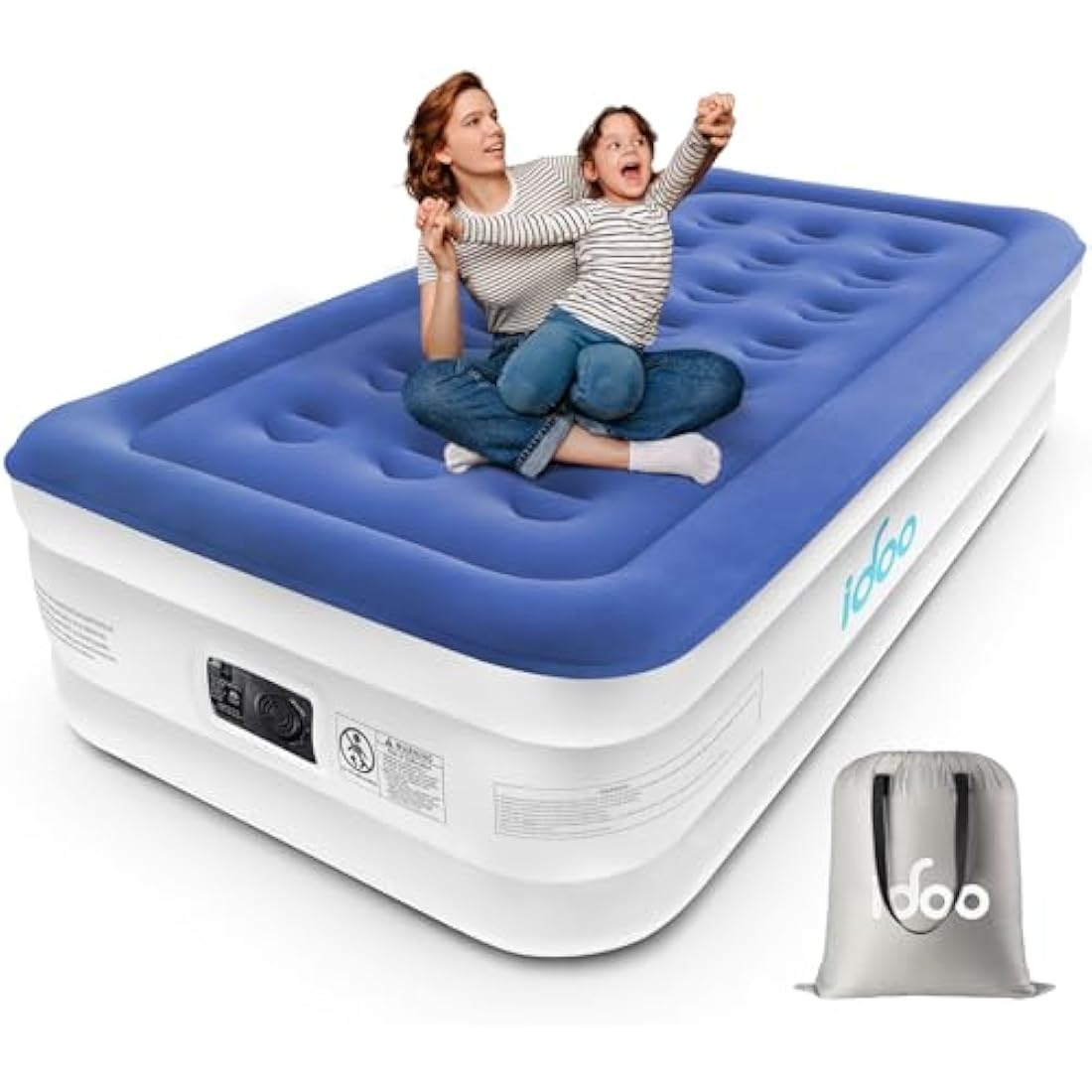 iDOO Single Air Mattress with Built-in Pump - Inflatable Camping Guest Bed