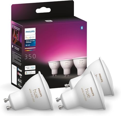 Philips Hue White & Colour Ambiance GU10 Smart Spotlight - 3 Pack