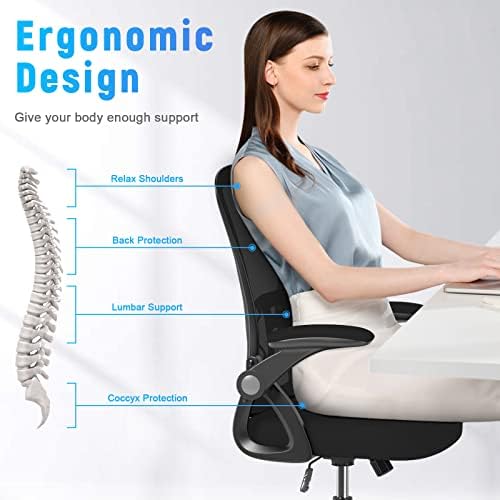 naspaluro Ergonomic Mesh Office Chair with Flip-up Arms & Lumbar Support