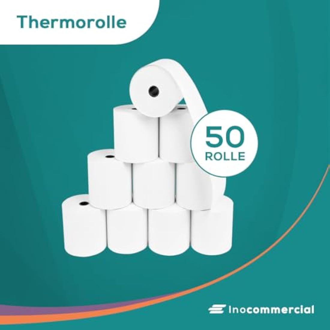 Inoverse Thermal Rolls 57x60x12mm | 50m Receipt Paper | 50 Rolls BPA-Free