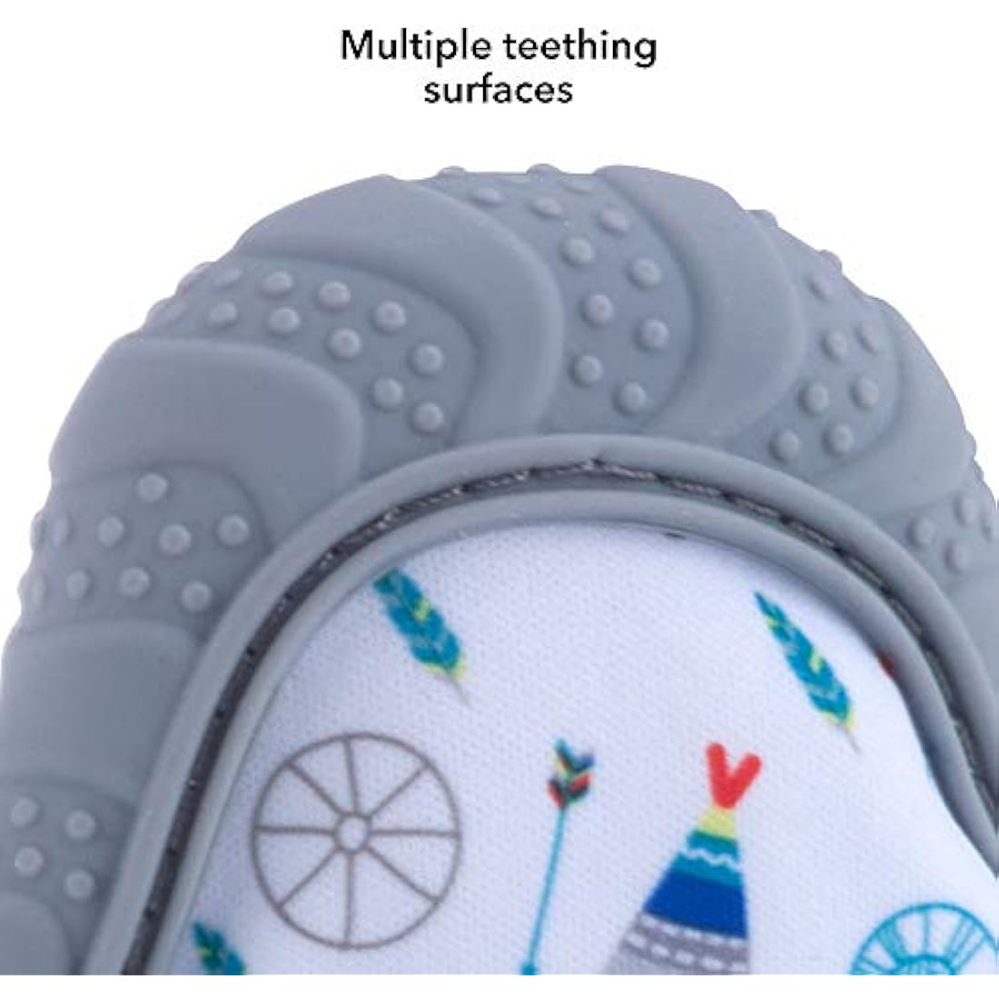 Nuby Silicone Teething Mitt – Grey Bear Sensory Toy for Sore Gums