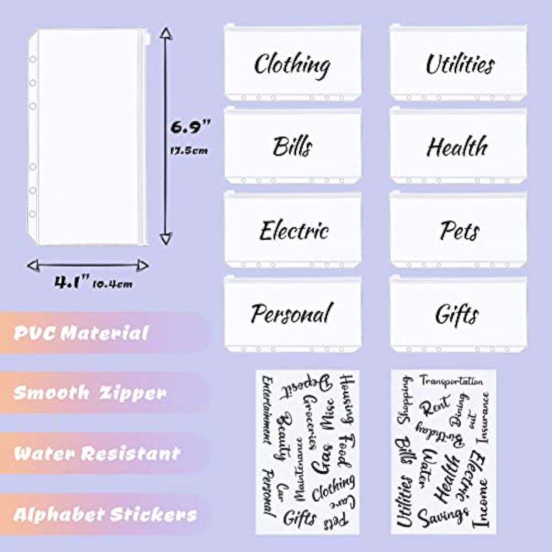 ChangWanna A6 Budget Binder - PU Leather Money Organiser with Cash Envelopes