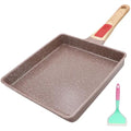 AIKENBBKK Ceramic Nonstick Tamagoyaki Pan | Japanese Omelette Pan, Brown
