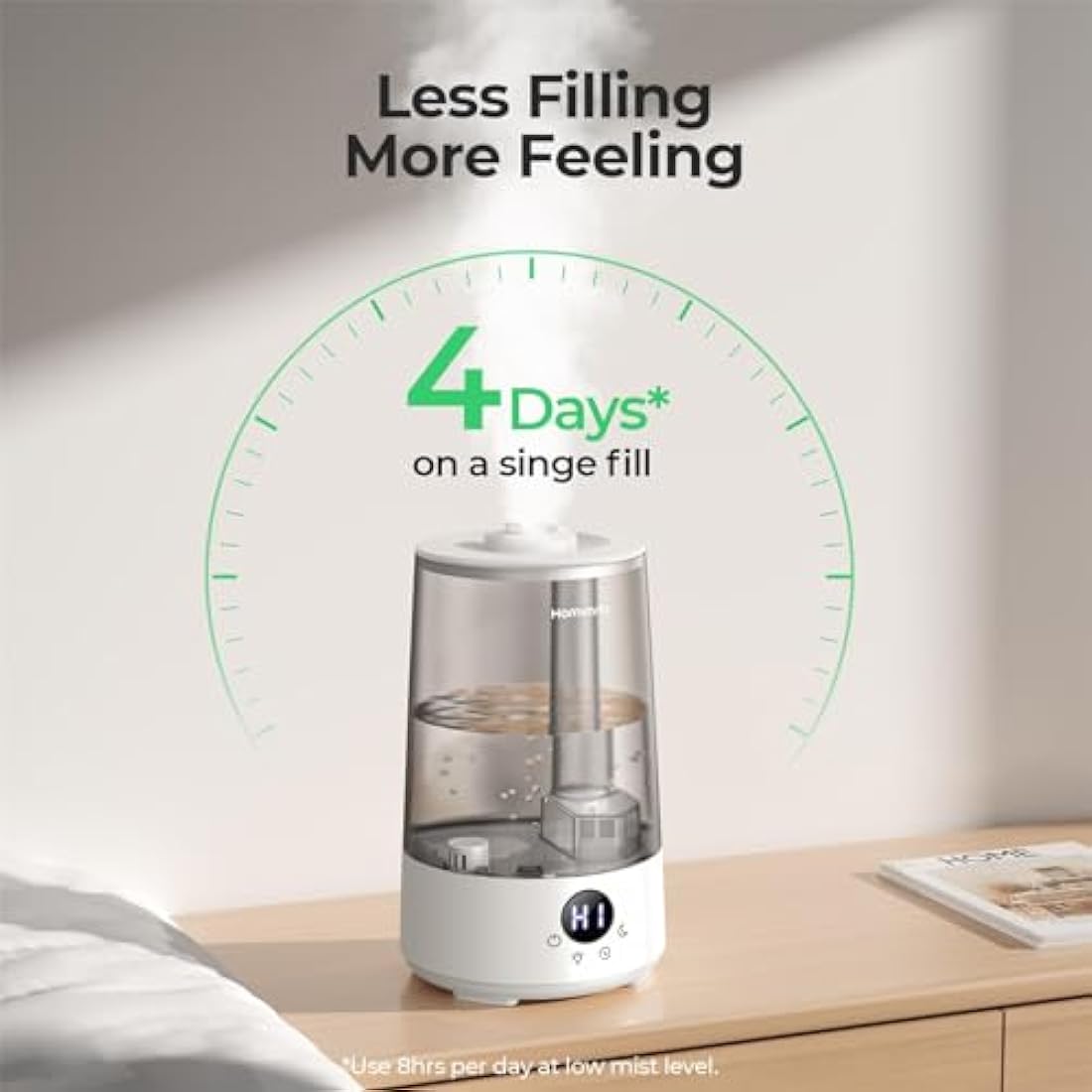 Homvana 3.6L Cool Mist Humidifier & Aroma Diffuser – Silent 19dB for Baby