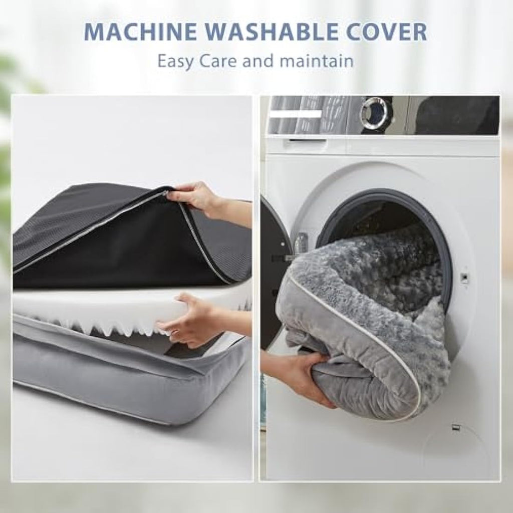 BFPETHOME Large Orthopedic Dog Bed | Waterproof Washable Sofa Bed, Grey