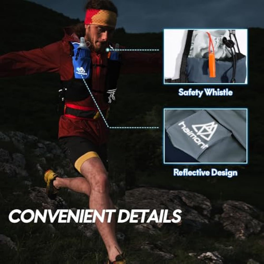 Haimont Hydration Running Vest | 8L Lightweight Trail Backpack with Flasks