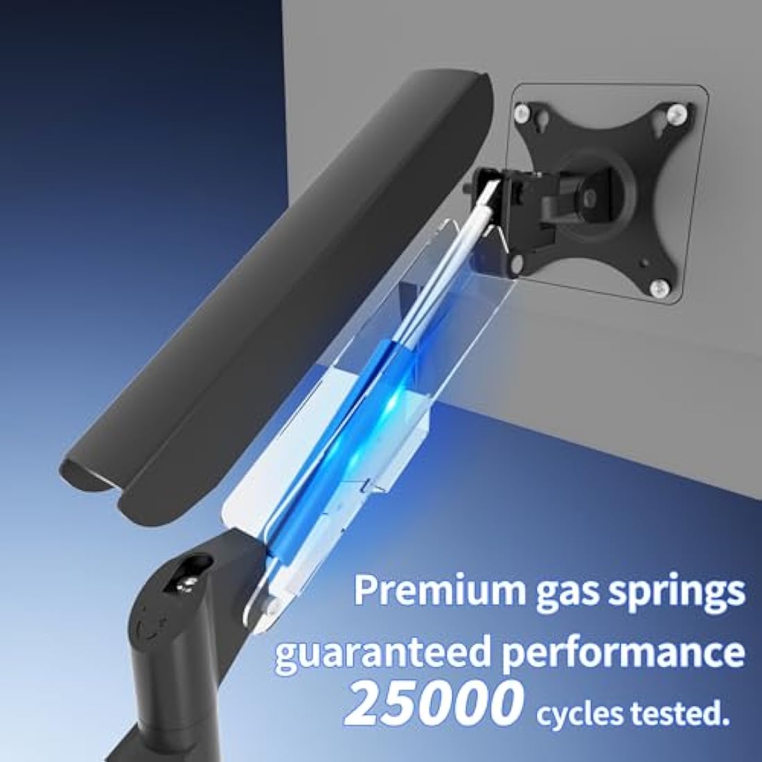 HILLPORT Single Monitor Arm – Gas Spring Desk Mount for 17-34" Screens