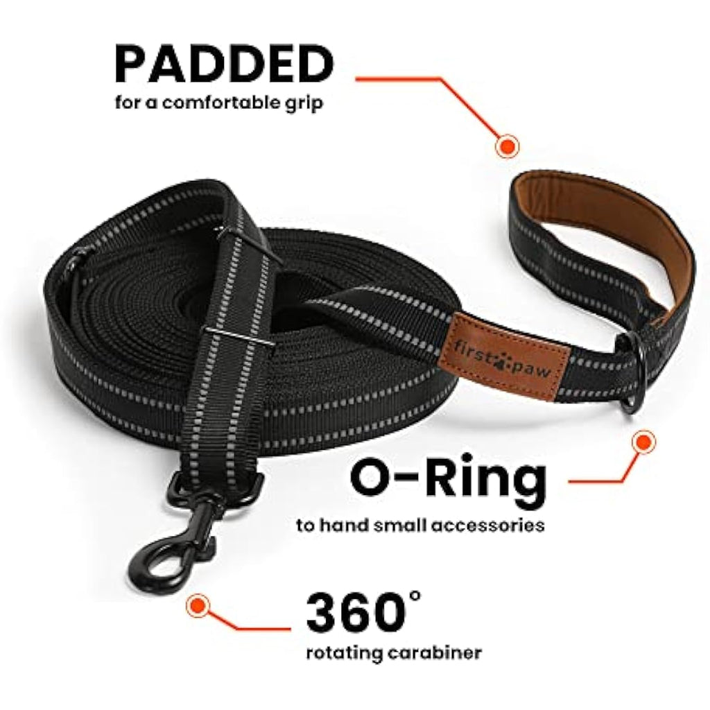 FIRSTPAW Dog Training Lead – 10m Durable Long Line with Padded Handle