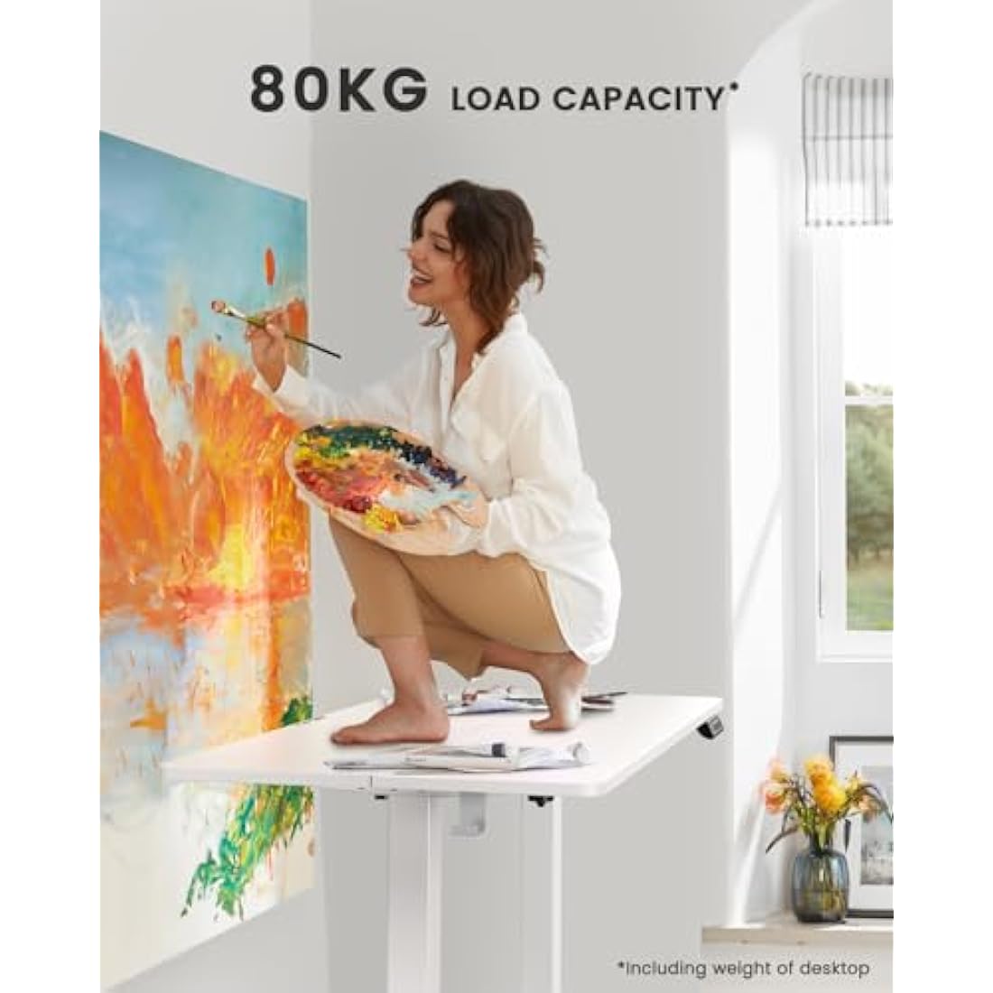 ErGear Electric Standing Desk – 100x60cm Height Adjustable Sit Stand Desk