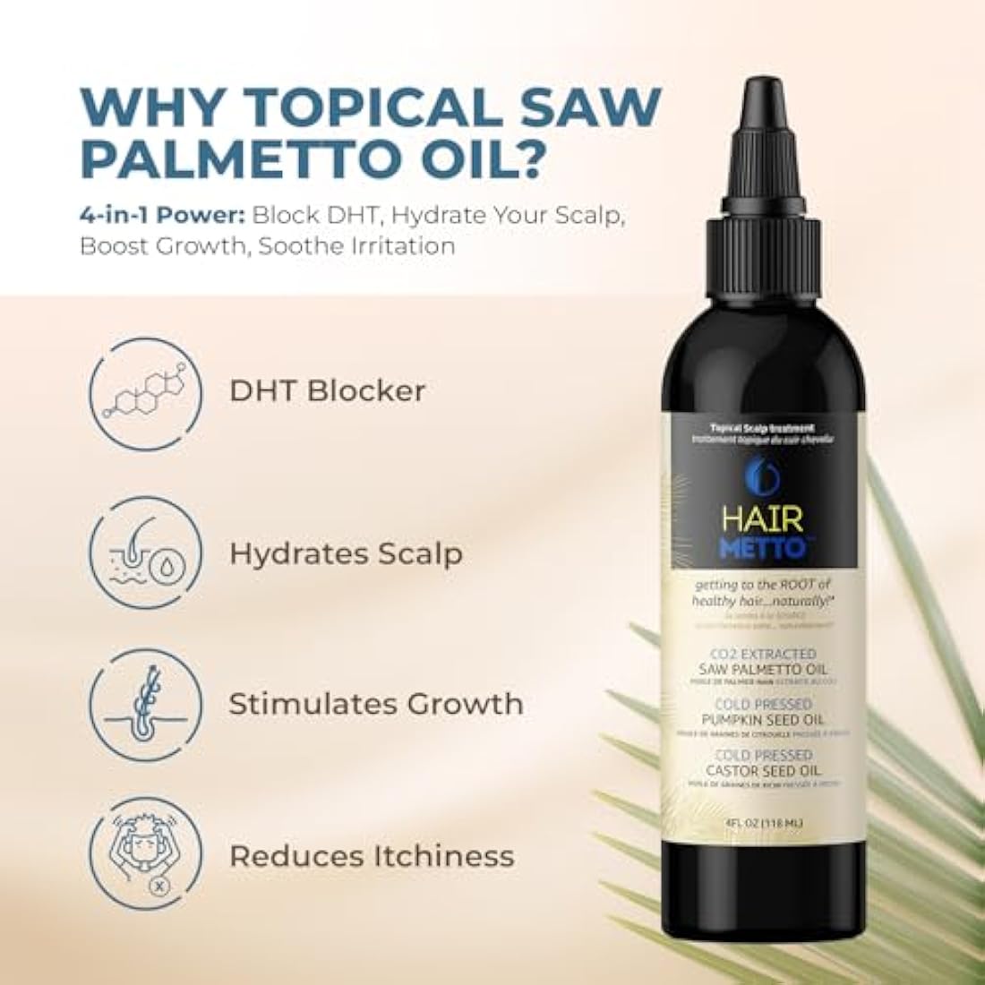 HAIRMETTO Saw Palmetto & Pumpkin Seed Oil Hair Growth Scalp Treatment