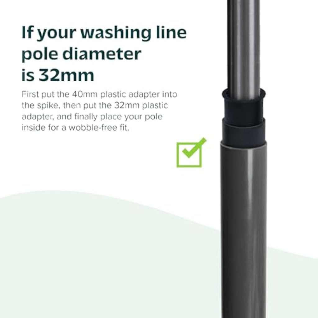 Jolof Store Heavy Duty Rotary Washing Line Spike - Metal Ground Base