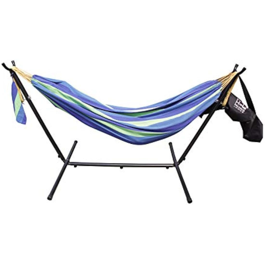 Ross James Double Cotton Hammock with Heavy Duty Metal Stand – Blue