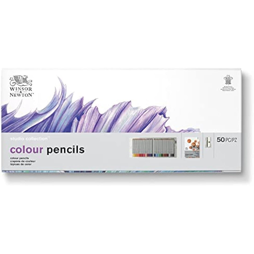 Winsor & Newton Artist Colouring Pencils - 50 Piece Wood Drawing Set