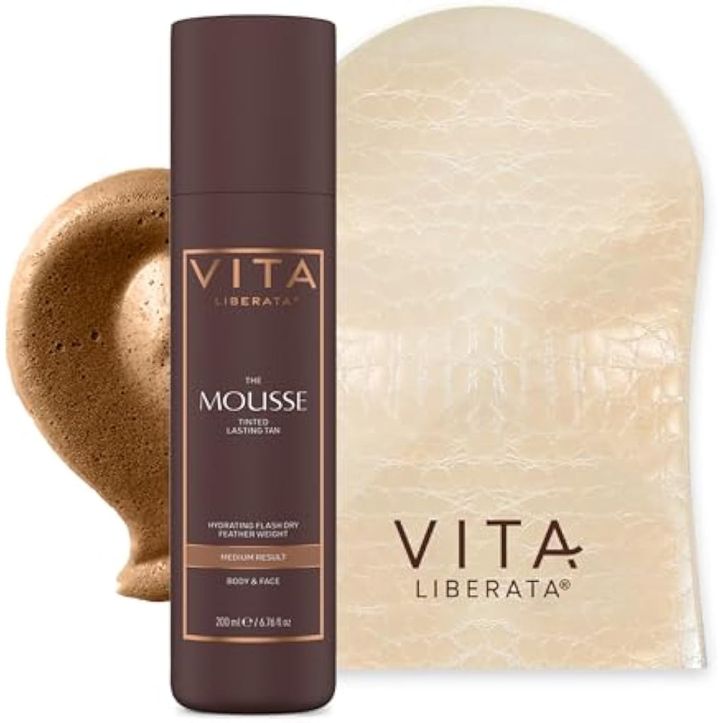 Vita Liberata Tinted Tanning Mousse Medium 200ml & Mitt Bundle