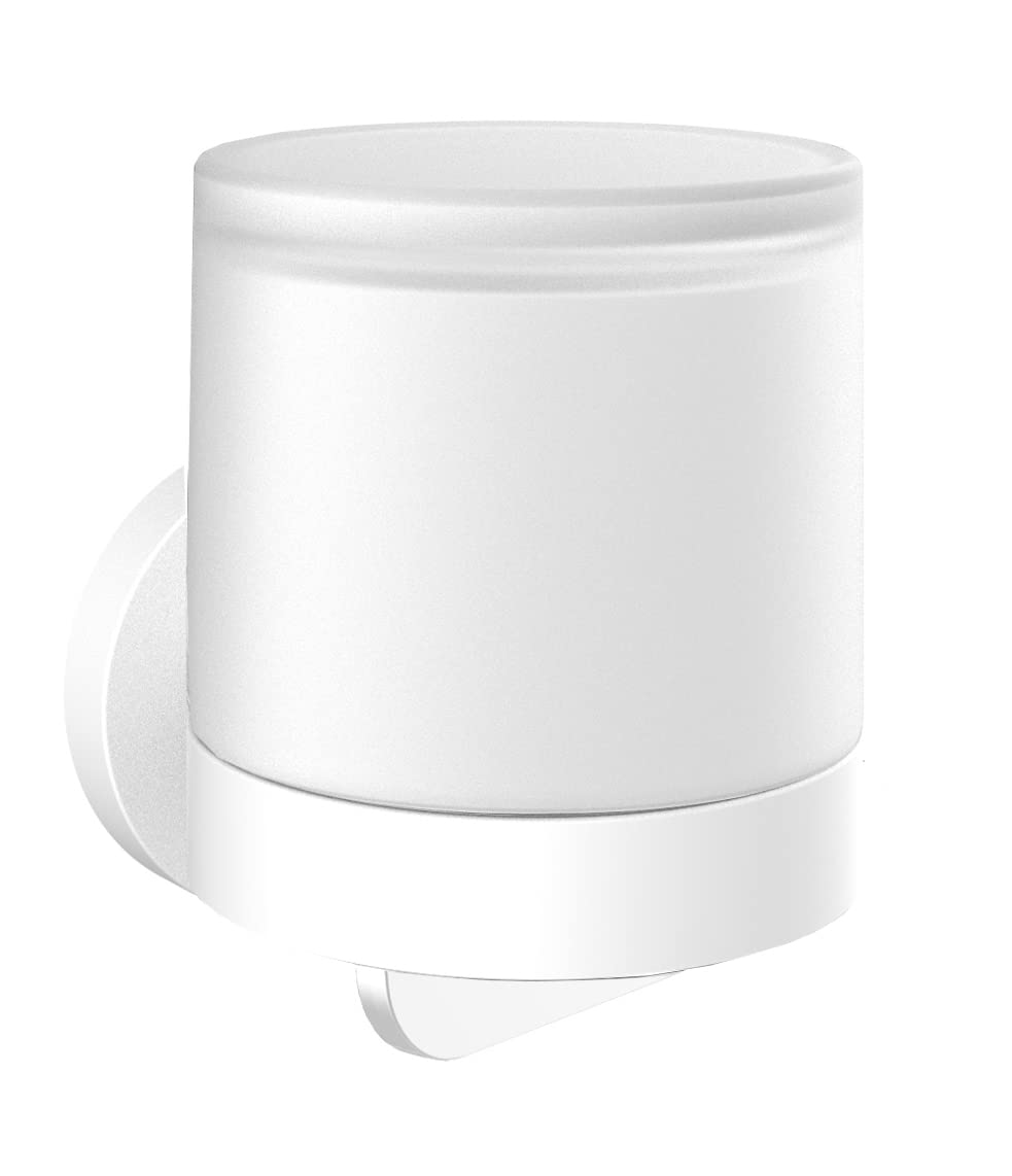 emco Round Soap Dispenser with One-Handed Operation for Wall Mounting for Screwing or Gluing Wall Soap Dispenser for Soap in Matt White - image 1