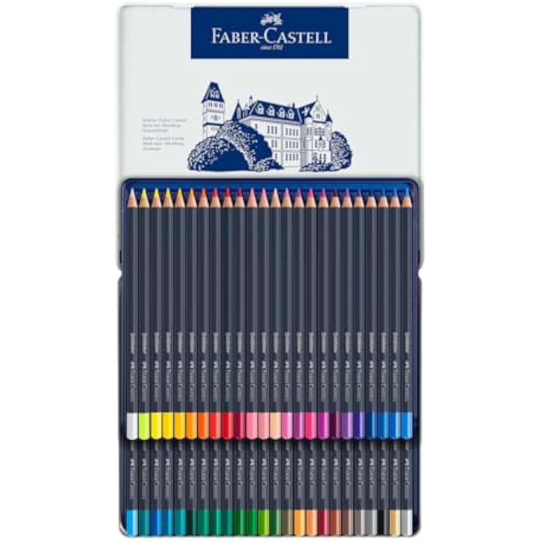 Faber-Castell Goldfaber Colour Pencils – Tin of 48 for Art & Sketching