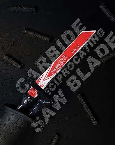 EZARC Carbide Reciprocating Saw Blades for Thick Metal | 225mm 8TPI 3-Pack