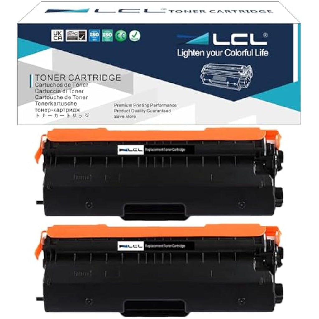LCL Compatible TN423BK Black Toner Cartridge for Brother MFC-L8900CDW, 2PK