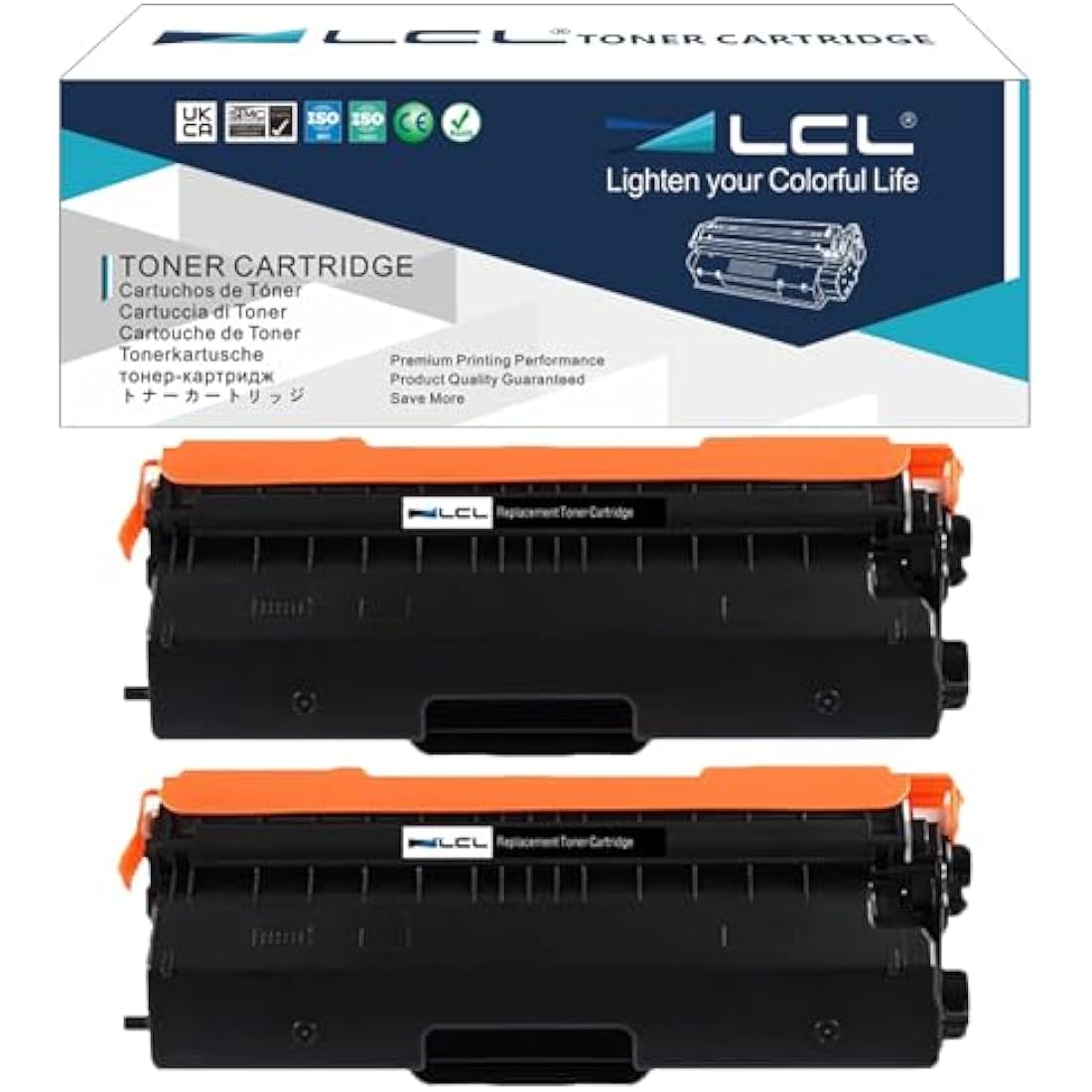 LCL Compatible TN423BK Black Toner Cartridge for Brother MFC-L8900CDW, 2PK