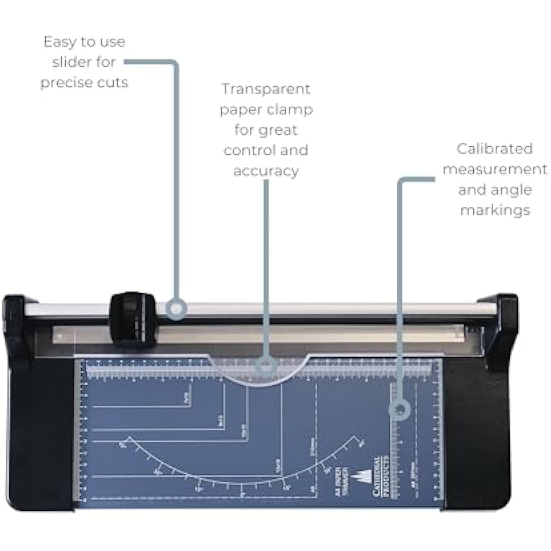 Cathedral A4 Rotary Paper Trimmer | 10 Sheet Precision Cutter with Metal Base