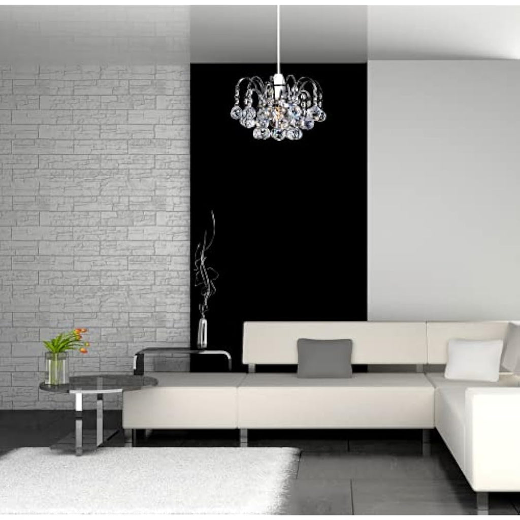 Jolof Store K9 Crystal Oriel Light Shade | Chrome Pendant Chandelier
