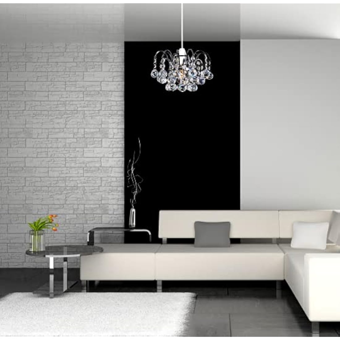 Jolof Store K9 Crystal Oriel Light Shade | Chrome Pendant Chandelier