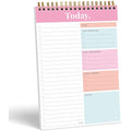 S&O Undated Daily Planner Notepad | 52-Page Coiled To-Do List - Pink