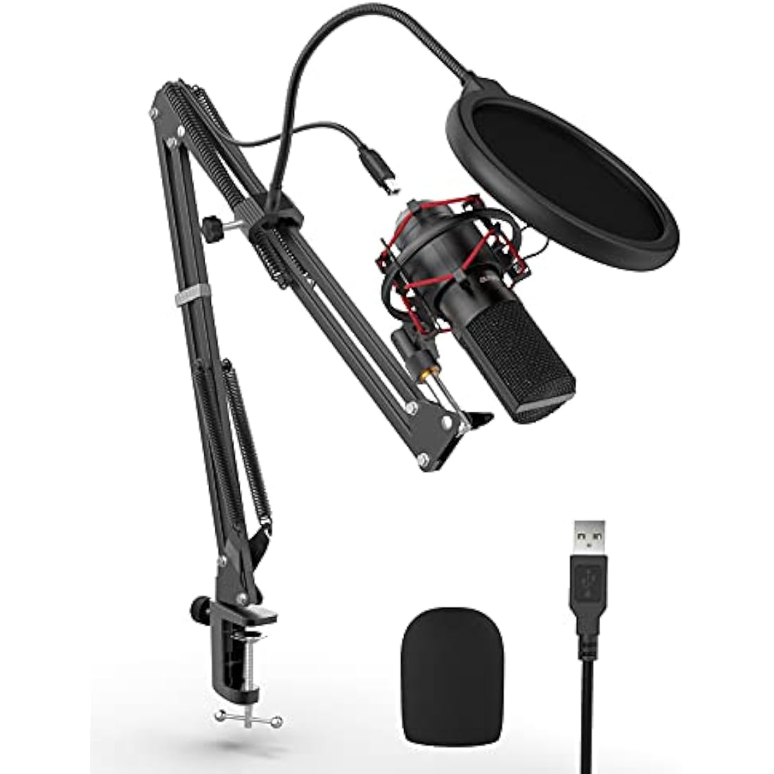 FIFINE T732 USB Gaming Microphone Kit with Boom Arm and Shock Mount