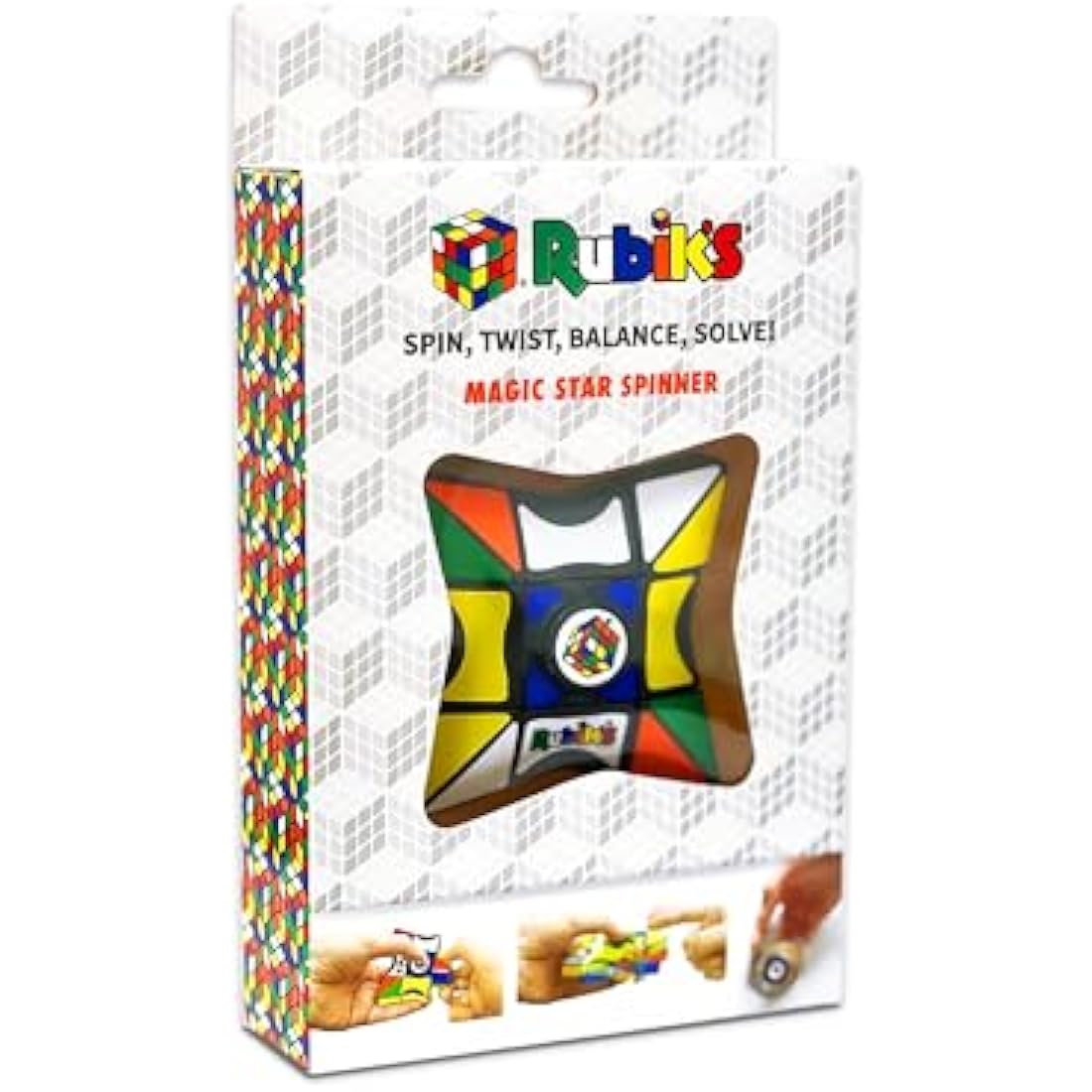 Rubik's Magic Star Spinner – 2-in-1 Fidget Toy and Brain Teaser Puzzle