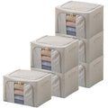 66L Clothes Storage Boxes with Steel Frame - 6 Pack