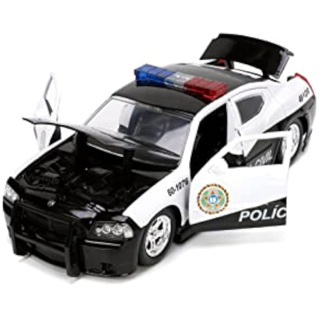 Jada 33665BK Diecast Collectible Miniature Car, Black/White Model