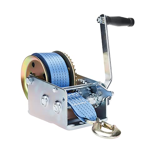 BOOMSTART 2500lbs Hand Winch | 33ft Webbing Strap Boat Trailer Winch