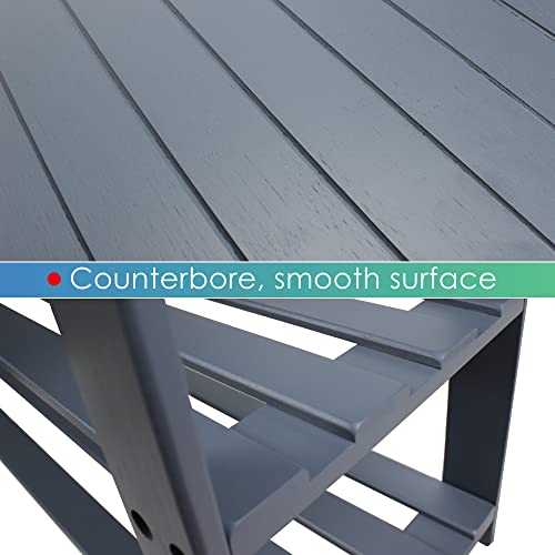 SMIBUY 3-Tier Bamboo Shoe Rack Bench | Entryway Storage Shelf - Grey