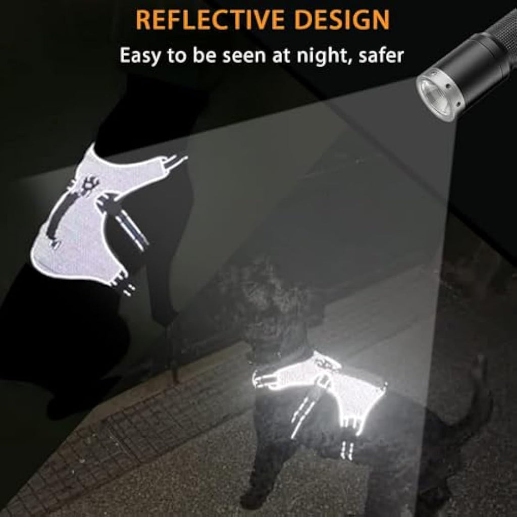 BELPRO Escape Proof Dog Harness – Reflective No Pull Support Vest, Orange, S