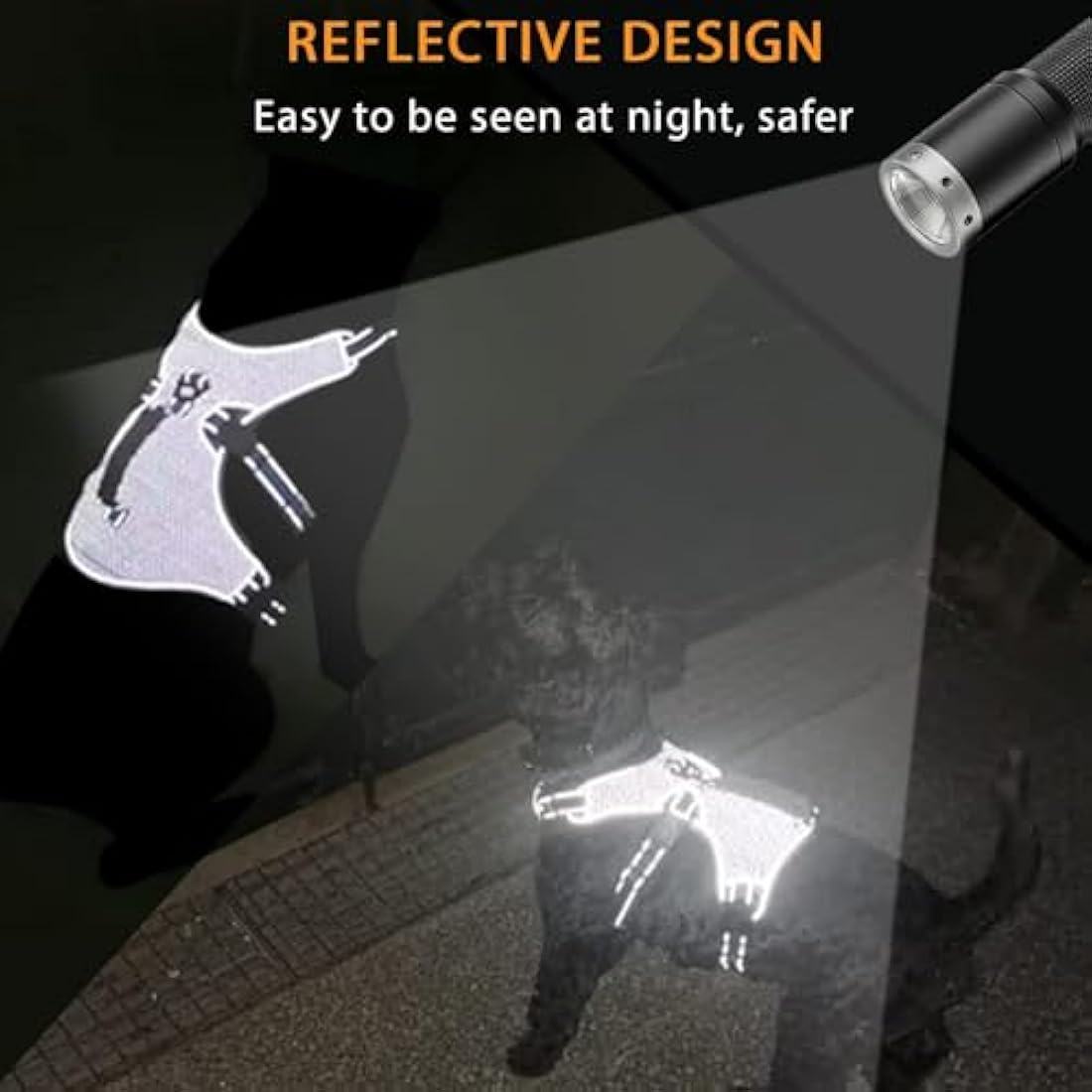 BELPRO Escape Proof Dog Harness – Reflective No Pull Support Vest, Orange, S