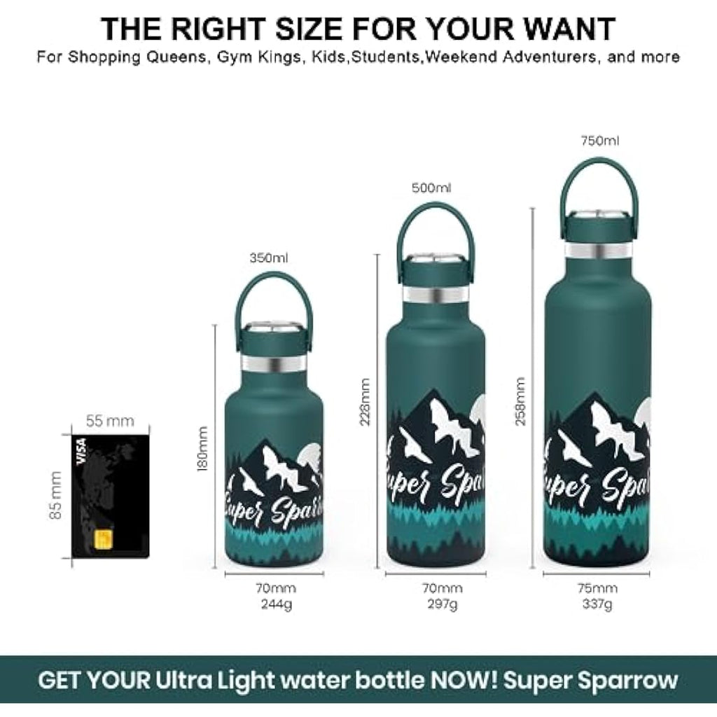 Super Sparrow Ultralight Insulated Stainless Steel Water Bottle | 18/10