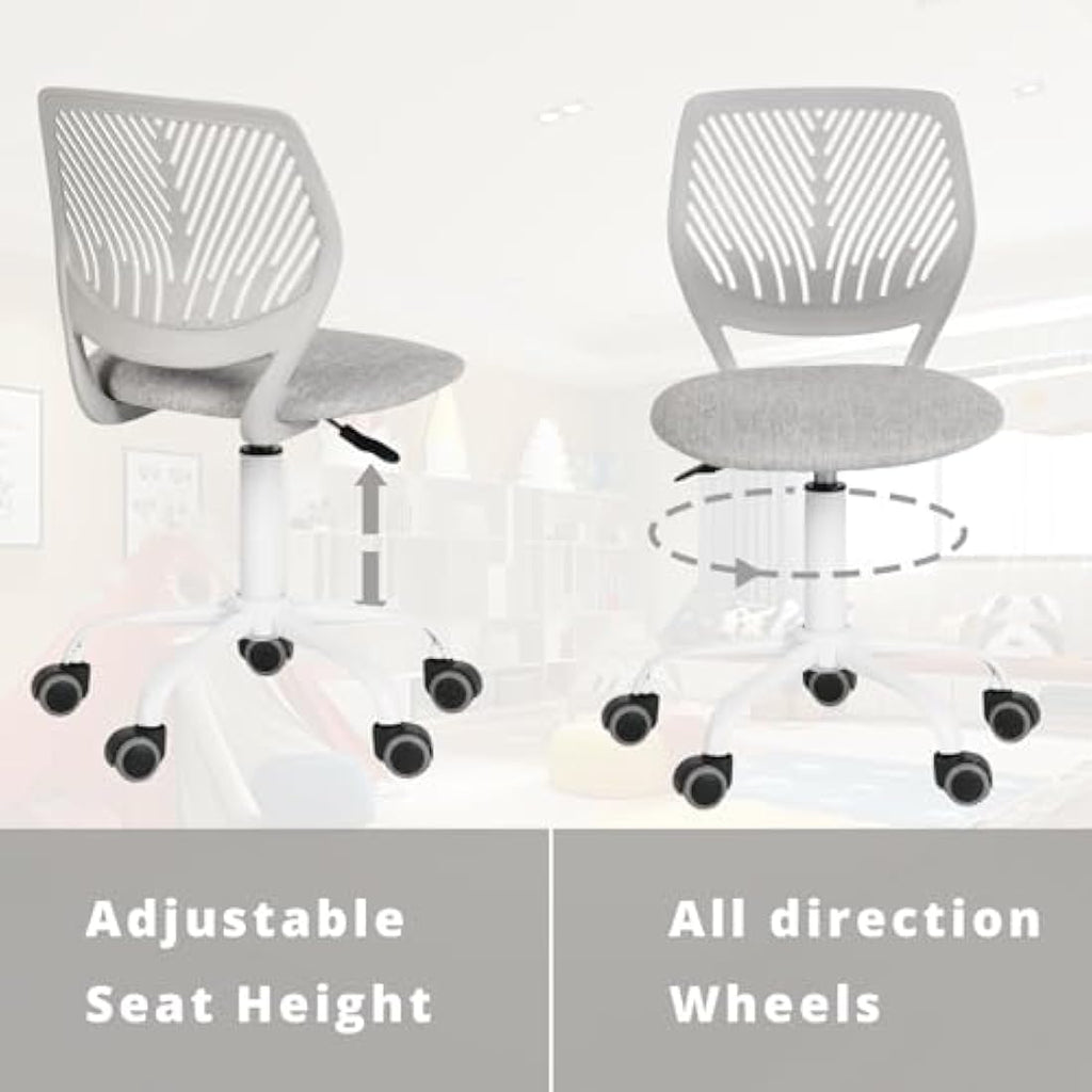Swivel Task Chair – Adjustable Height Desk Chair, Light Grey