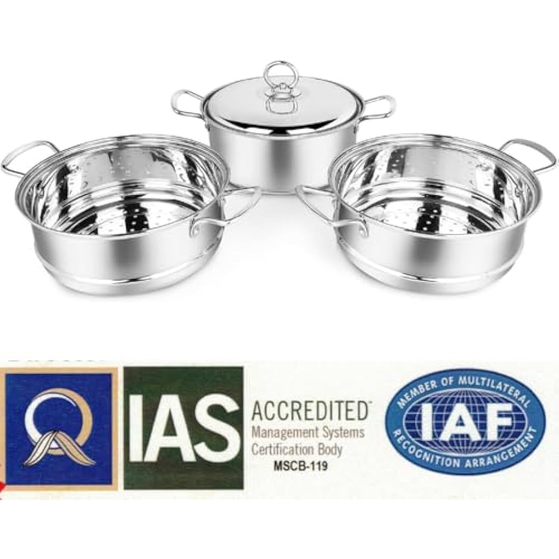 Penguin Home 3-Tier Stainless Steel Food Steamer Set | Induction, 20cm
