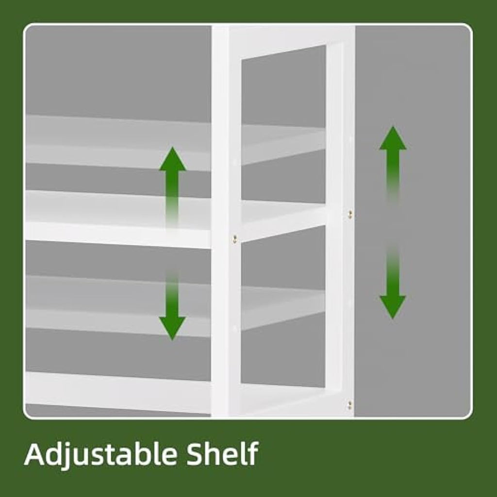 5-Tier Bamboo Bookshelf – Modern Industrial Wood Display Shelf