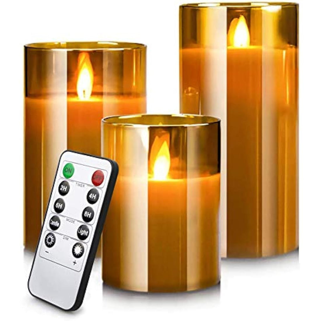 Jolof Store LED Flameless Candles | 3-Pack Real Wax Pillar with Remote