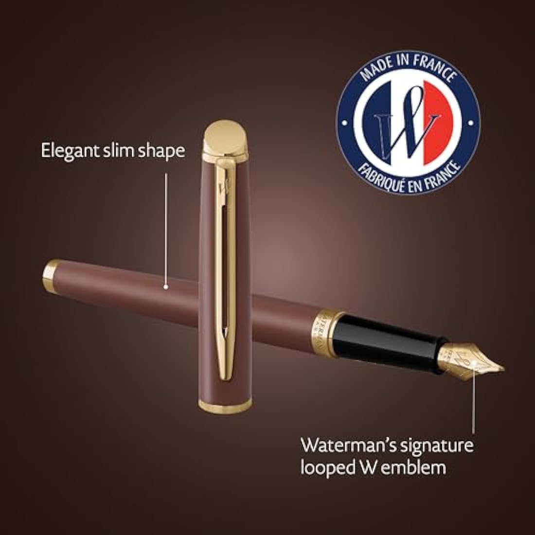 Waterman Hémisphère Fountain Pen – Copper Red Metallic, Fine Nib