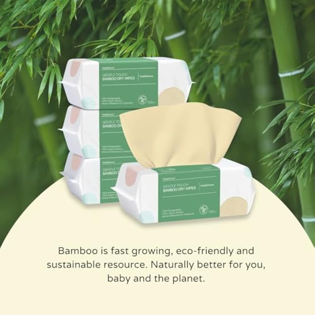 PoeticEHome Bamboo Dry Baby Wipes | 100% Pure Hypoallergenic Cloths | 400ct