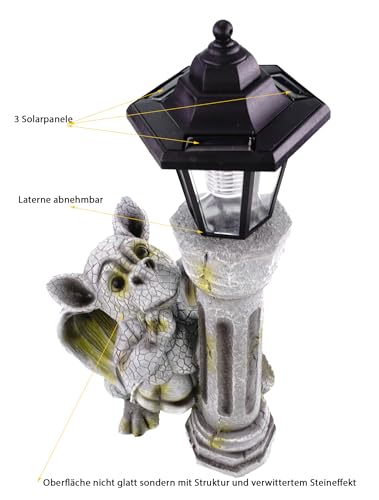 Jolof Store Baby Dragon Garden Figurine | Solar Lantern Outdoor Statue