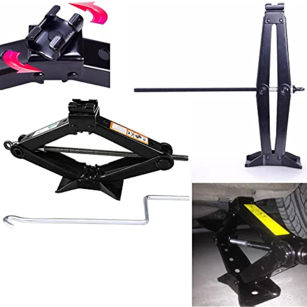 Jolof Store 2 Ton Steel Scissor Jack with Crank Handle for Cars