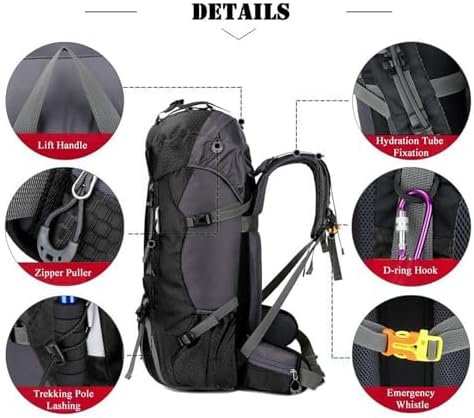 Jolof Store 60L Waterproof Hiking Backpack – Lightweight Camping Rucksack